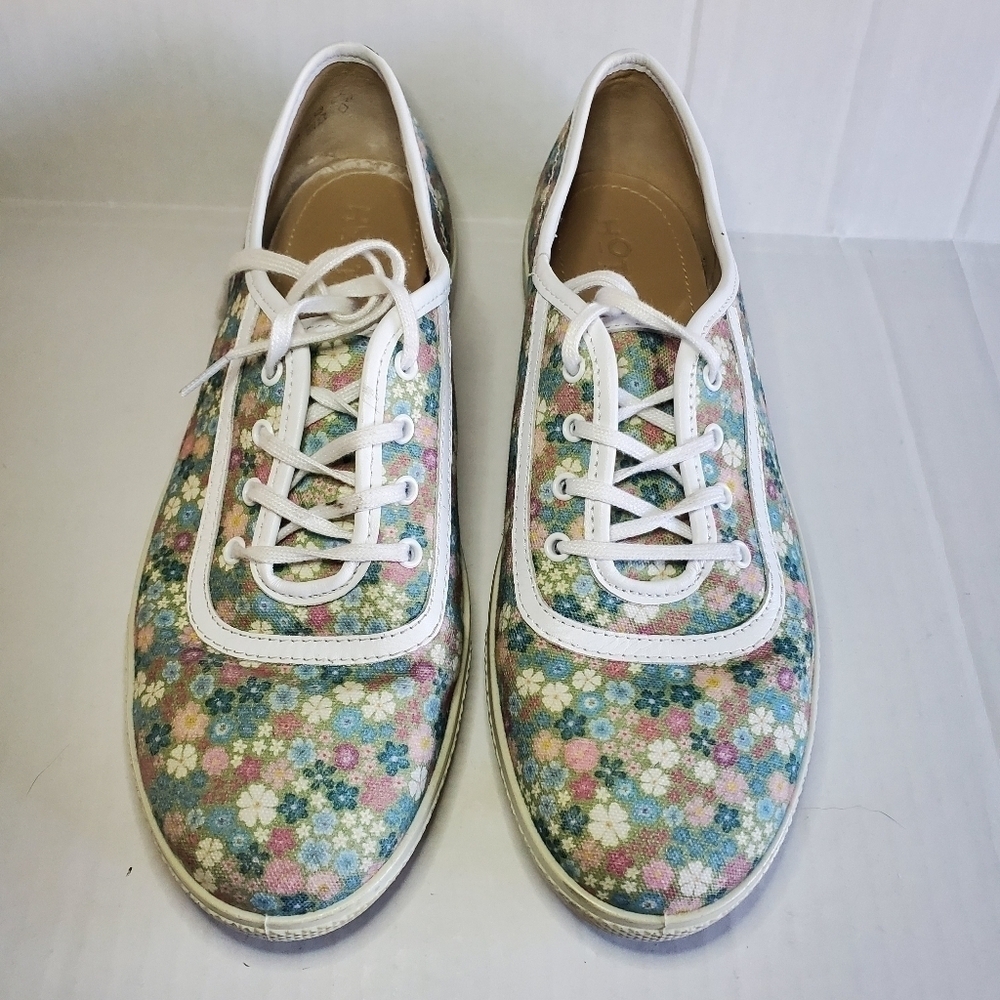Hotter Comfort Concept Mabel Floral Low Sneaker Blue Tan Floral Shoe Size US 8.5
